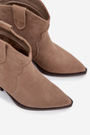 Slip-on Women's Cowboy Boots Made of Natural Suede Beige Beretta