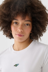 Women's Cotton T-shirt Slim Cropped 4F White 4FWAW24TTSHF1701-10S