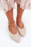 Ballet Flats With Weaving And Pointed Toes Beige Hefion