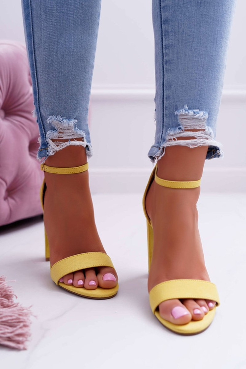 Women's Stiletto Sandals Suede Yellow Anastasie