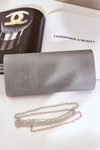 Shiny Evening Clutch Bag Gray Sastorea