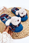 Children's slippers with thick sole and bear blue Dasca