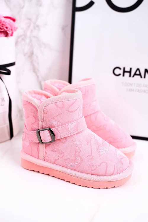Children's Snow Boots With Fur Pink Kawai