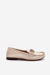 Women's Leather Moccasins With Decoration Laura Messi 2761 Beige