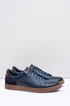 Navy Blue Men's Leather Sporty Half Boots Nikopol Design