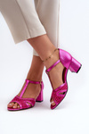 Damskie Sandały Skórzane Na Obcasie Fuksja Maciejka 06551-15