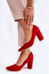 Classic Suede Pumps On A Heel Red Kendra