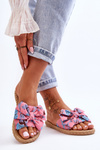 Women's Slippers With A Fabric Bow Pink Blossom