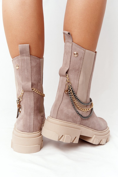 Suede Chelsea Boots Lewski Shoes 2998-0 Beige