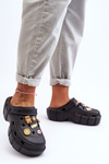 Women's Foam Slippers Crocs With Ornaments Black Marlett