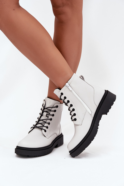 Insulated Women's Leather Boots Sergio Leone BT25248-S White