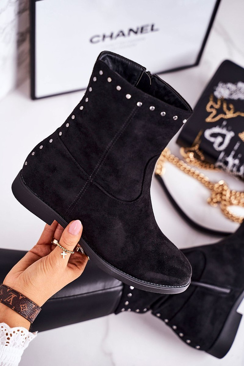 Women's Insulated Boots On A Wedge Suede Black Performance