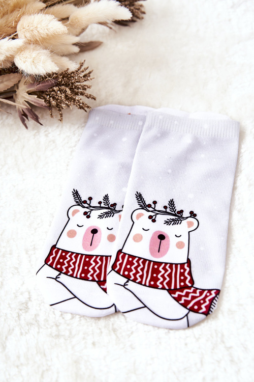 Feet Socks Teddy Bear Light Grey