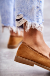 Women's Suede Loafers With A Chain Camel Noli
