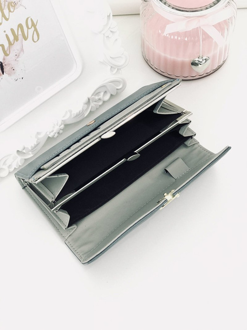 Large Ladies Blue Wallet with Heart