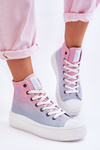 High Platform Sneakers Big Star LL274A191 Pink and Blue