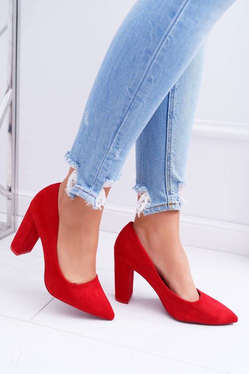 Women's Stiletto pumps Suede Red Strawberry