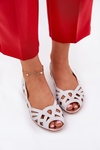 Perforated Ballerinas With Open Toes Silver Calgis