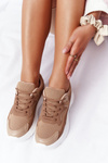Women's Sneakers On A Chunky Sole Light Brown Delusion