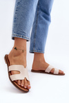 Women's Beige Cut-Out Slippers Lumossa