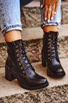 Women's Boots On High Heels Black Fiber