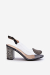 Black Transparent Sandals with Stiletto Heel D&A MR38-112