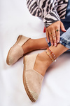 Espadryle Wsuwane Damskie Zamsz Beżowe Corry