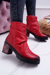 Maciejka Leather Women's Boots Red 04216-08/00-3