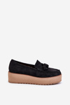 Women's Platform Loafers with Tassels Black Mialani