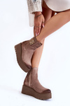 Women's Suede Boots On The Massive Platform Bright brown Savira 