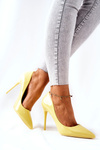 Elegant Lacquered Stilettos Yellow Adrinnah