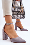  Suede Heel Pumps Grey Lexie