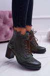 Women's Leather Boots Maciejka Green 03190-09