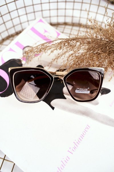 Women's Sunglasses Gold Prius PR-V07 Brown Beige Gradient