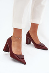 Block Heels With Decoration Burgundy Celira