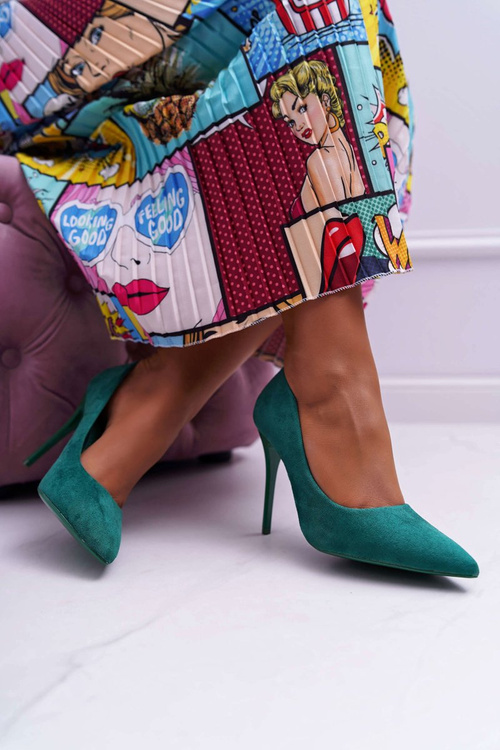 Women's Suede Stilettos Green Yanna