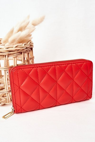 Large Quilted Women's Wallet Red