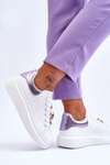 Women's Sports Shoes On A Massive Platform White And Violet Chante