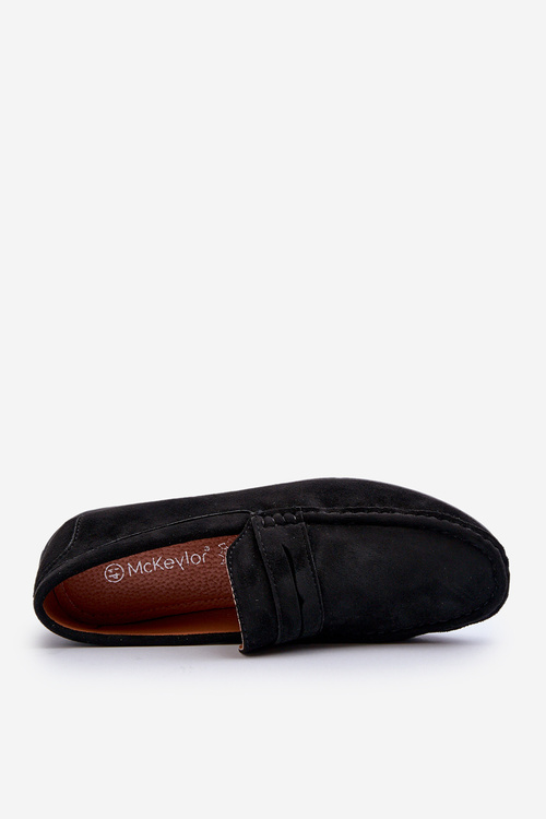Men's Eco Suede Black Loafers Nedlin