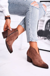 Women's Boots On Heel Beige Best Choice