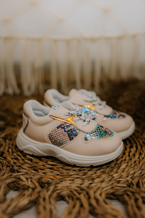 Buty Sportowe Wiązane Wężowe Różowe Gabbie