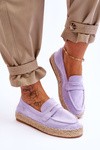 Espadryle Damskie Zamsz Fioletowe Keyla
