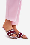 Patterned Flat Sandals Women Bordeaux Leysi