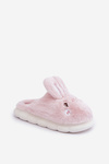 Furry Slippers With Bunny Motif Pink Natasha