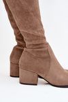 Women's Low Heel Eco Suede Boots Sergio Leone KZ212 Beige