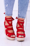 Red Suede Sandals On Anchor Nowelio