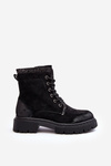 Women's Decorated Lace-up Ankle Boots Black Santelia