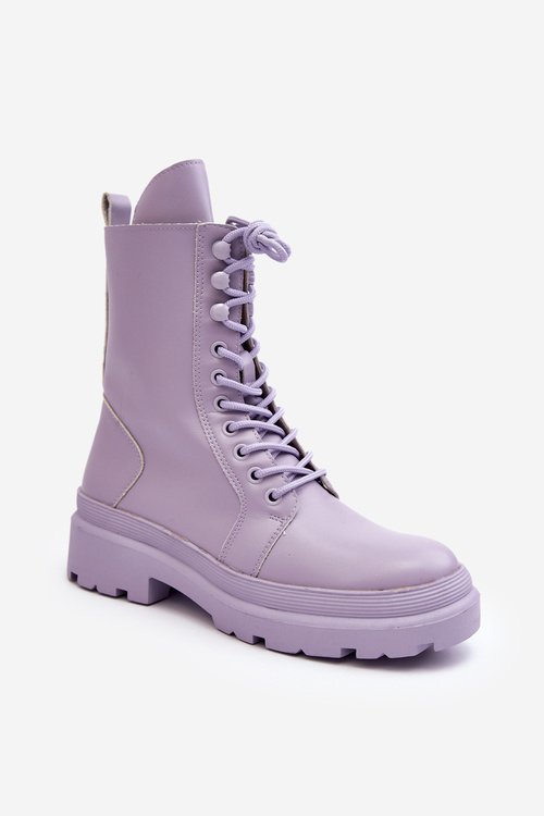 Women's Workery Boots Eco-leather Purple Irande