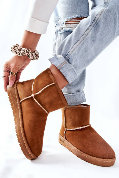 Women's Snow Leather Boots Big Star II274441 Camel