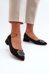 Low-Heeled Court Shoes Made of Eco Suede S.Barski KV27-037 Black